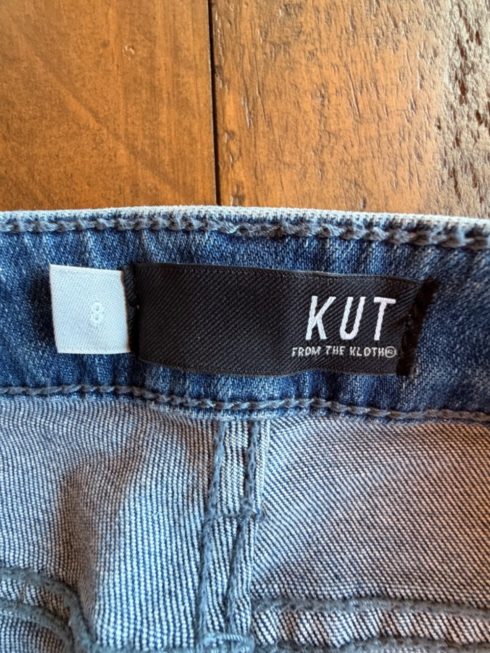Kut From The Kloth Reese High Rise Straight Leg Jeans Size 8 Distressed Raw Hem - Picture 3 of 9